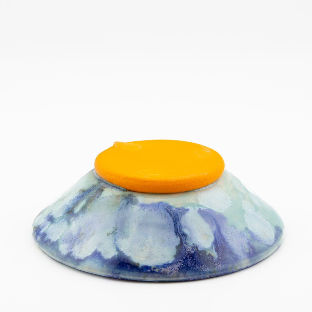 TrinketDish,Orange-Bottm, Blue