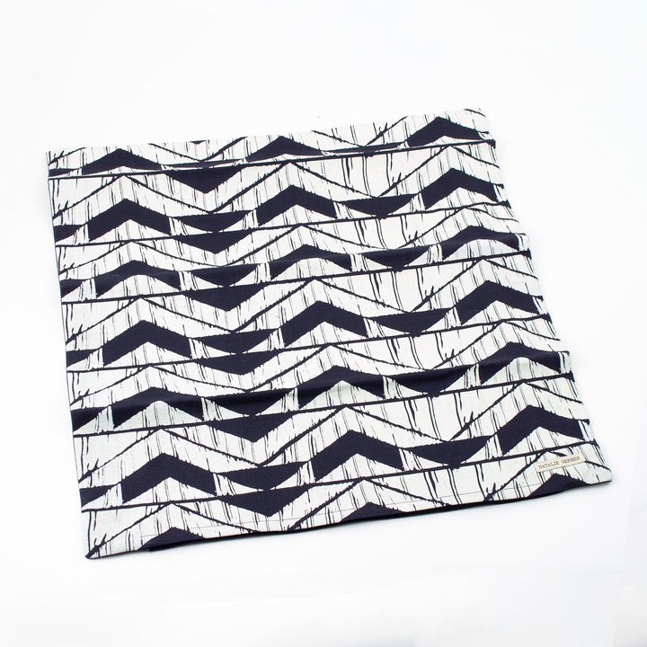 Simply Cushion Cover, White Chevron on Black Linen