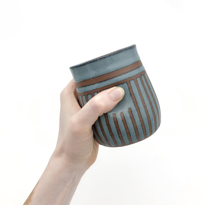 Blue Stripe Cups