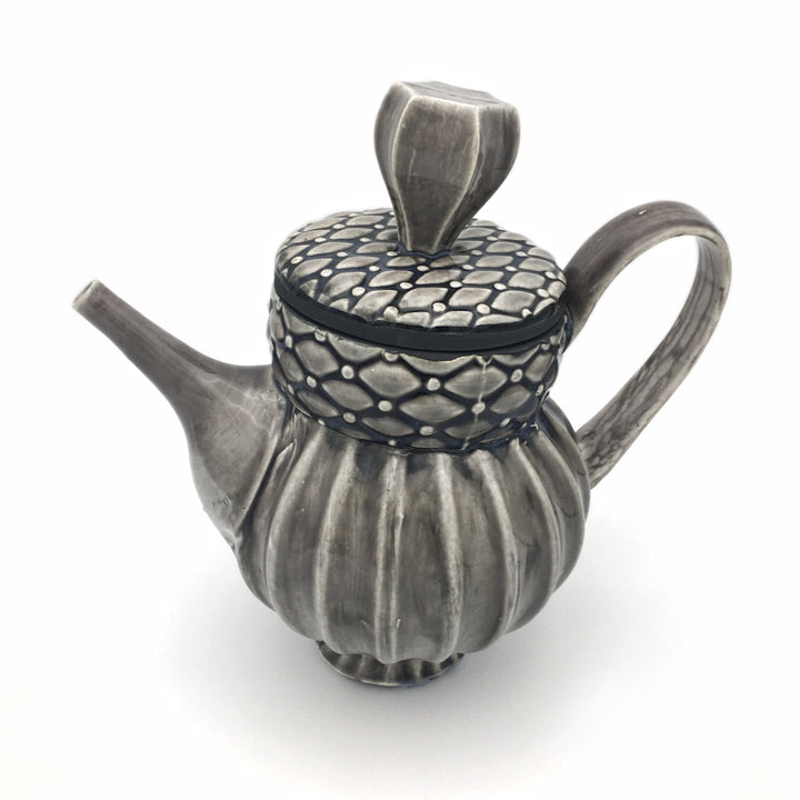 Grey Fluted Teapot