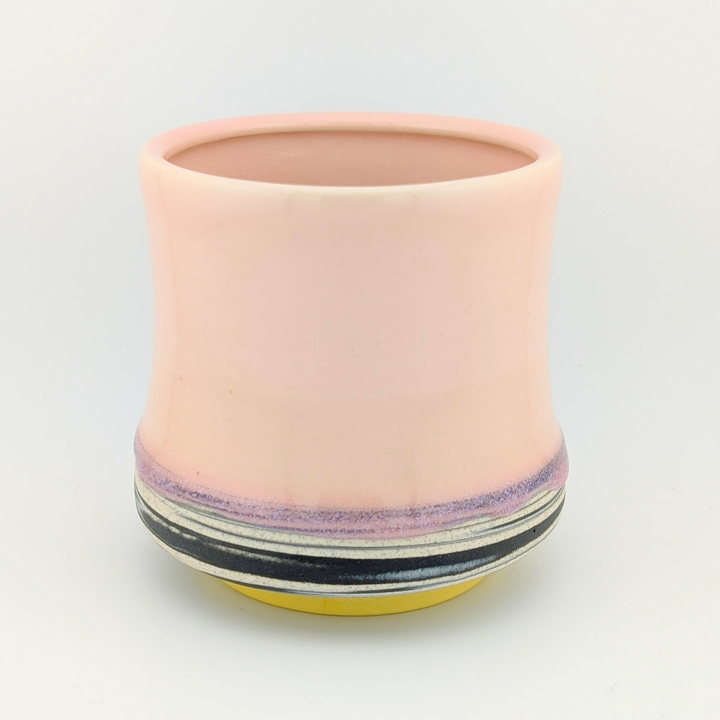 Pink Marble Bottom Tumbler with Foot