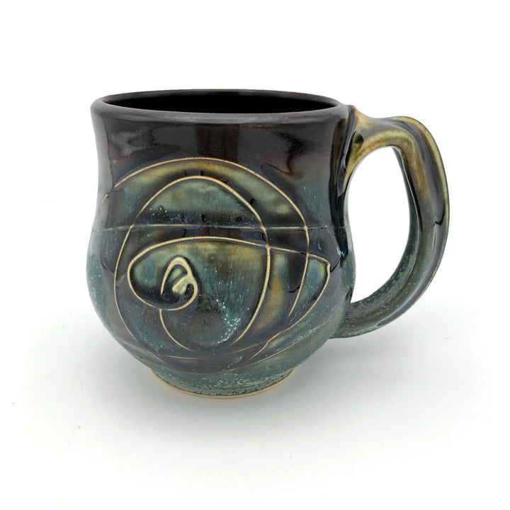 Blue Swirled Mug with Handle