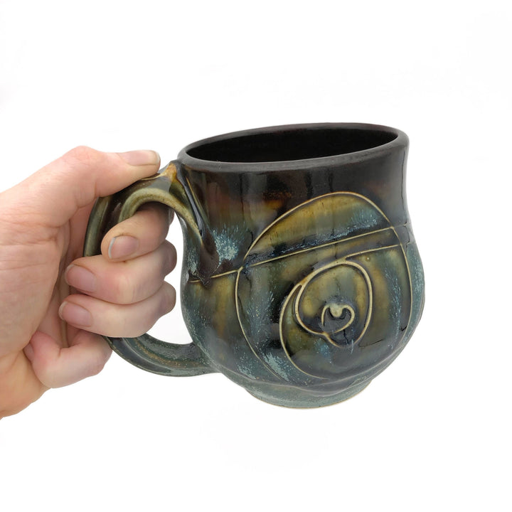 Blue Swirled Mug with Handle