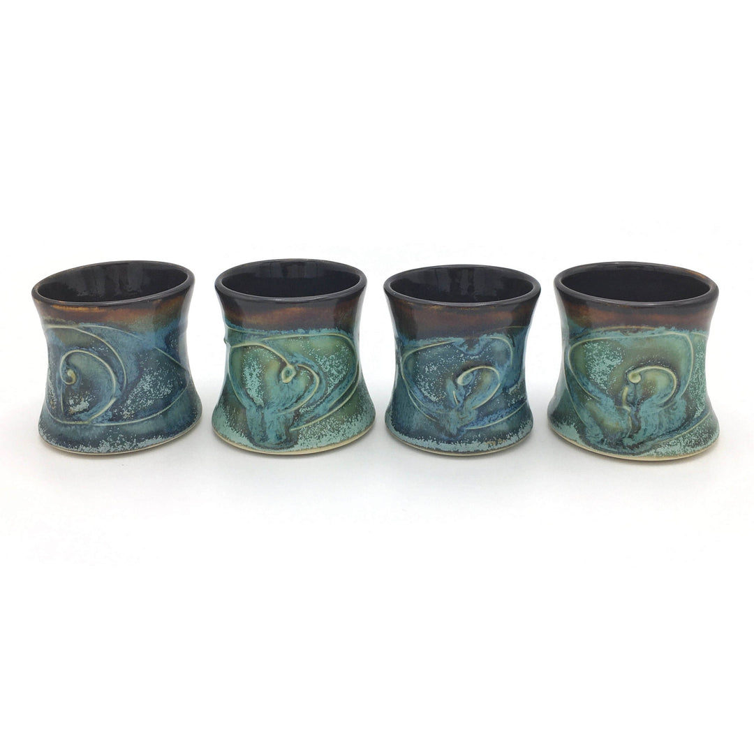 Blue Swirled Ceramic Shot Glass