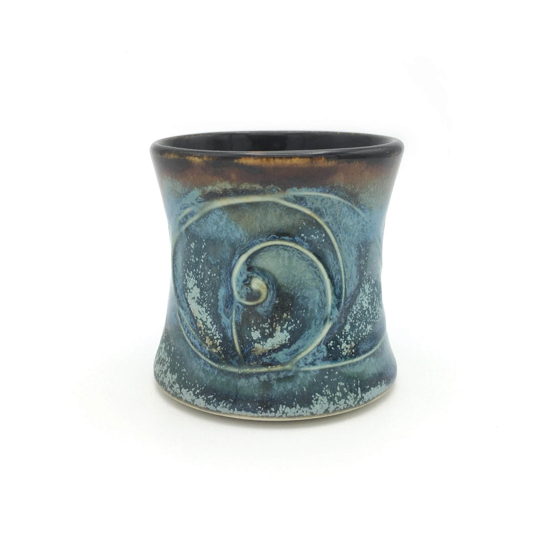 Blue Swirled Ceramic Shot Glass