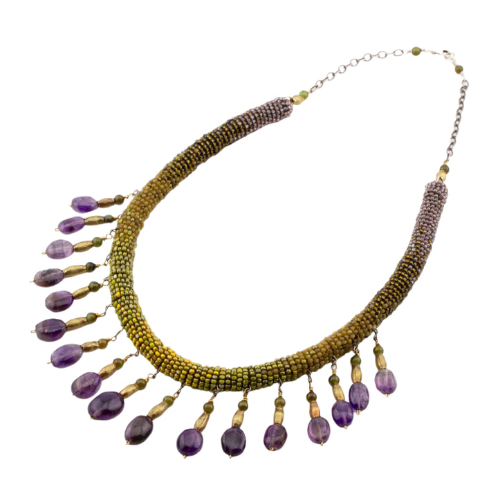 Amethyst Wrap Stitch Nacklace