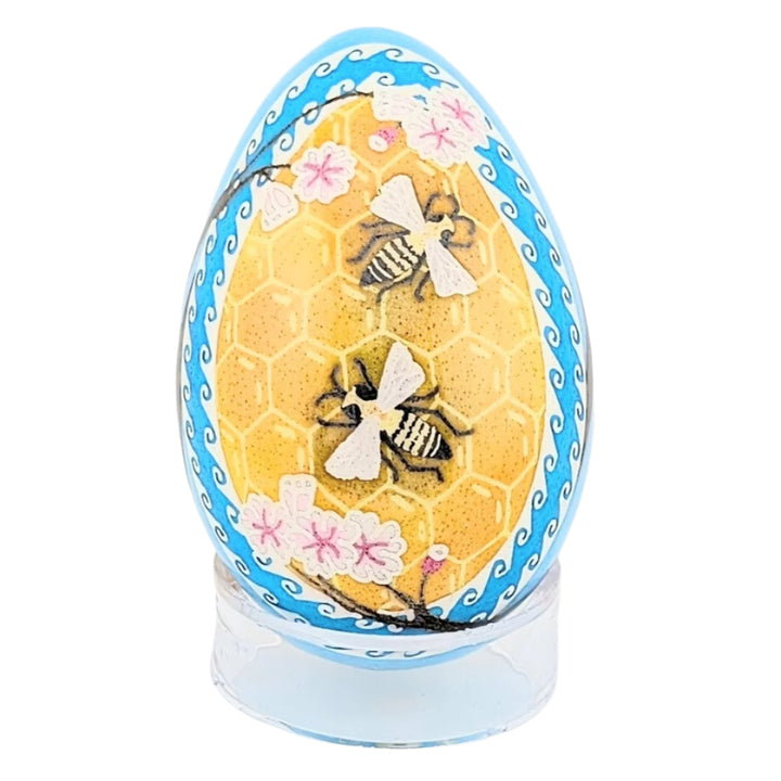 Contemporary Pysanky: Bees and Cherry Blossoms