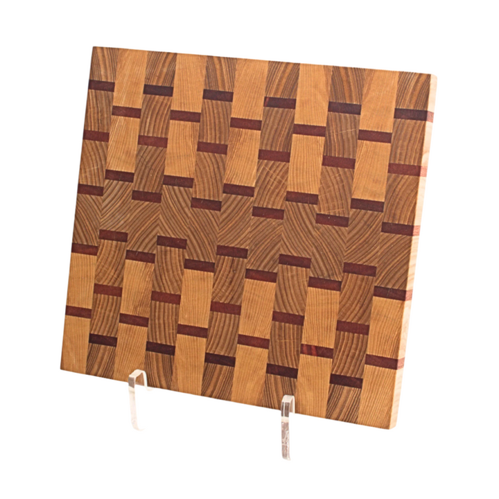 OFFSET WEAVE - Endgrain Cutting Board: Ash and Mahogany